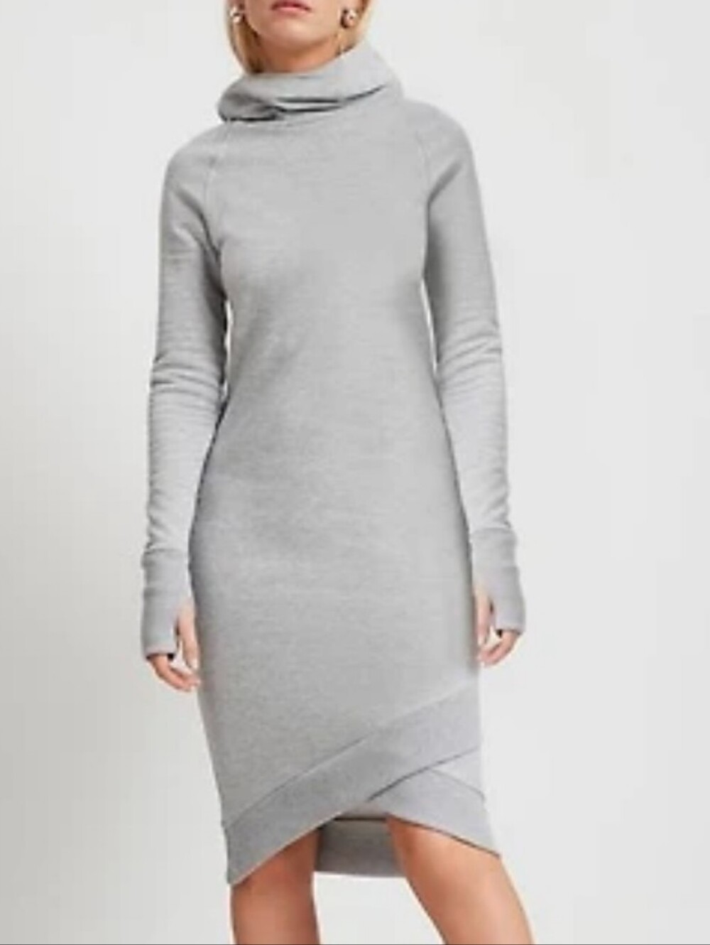 MARCELLA NYC -NWT- Walker Long Sleeve Hooded Sweatshirt Dress Gray, Size Medium